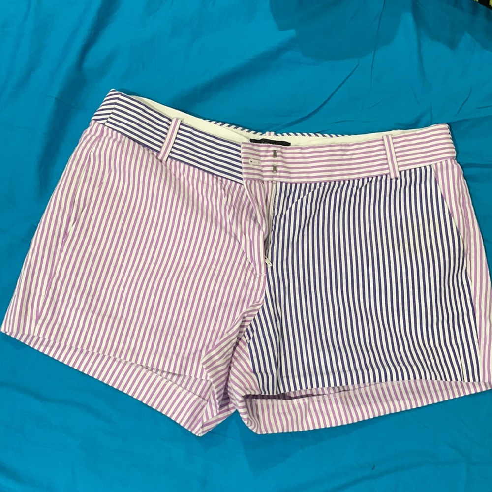 Purple seersucker J.Crew shorts